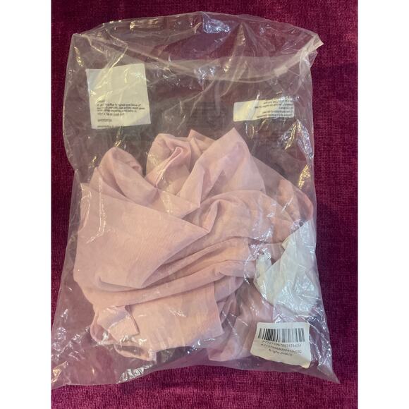 SEXY Pink Mesh Maxi Dress FAIRY SHEER Size Small S NIP NEW Long Sleeve Backless - Picture 3 of 4